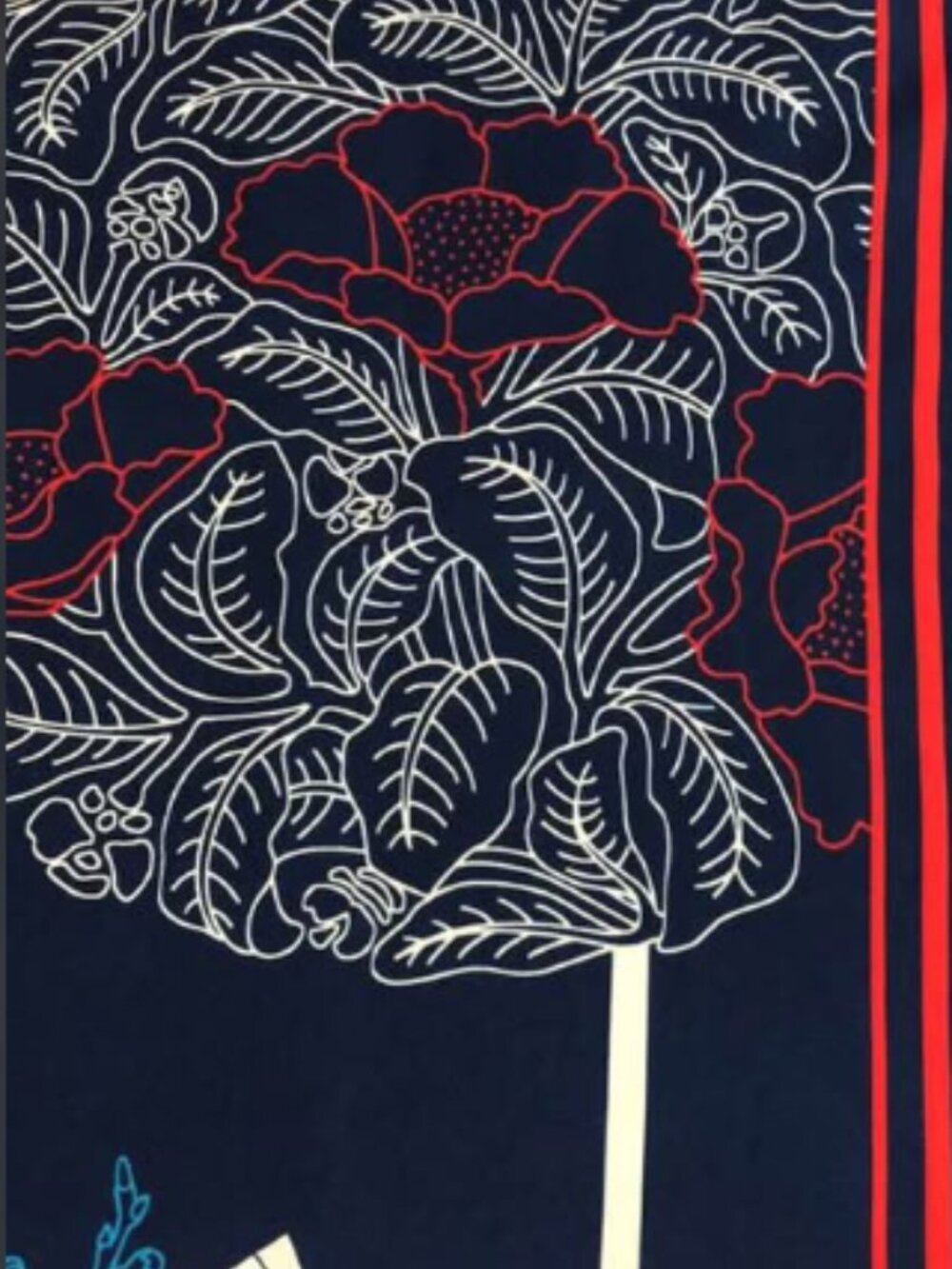Wensli silk scarf Japanese Fans - Picture 4 of 6